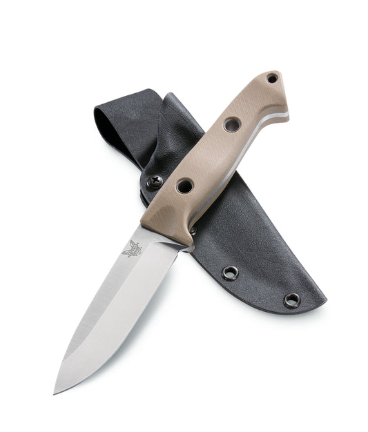 Benchmade 162-1 Bushcrafter Fixed Blade tan handle CPM-S30V