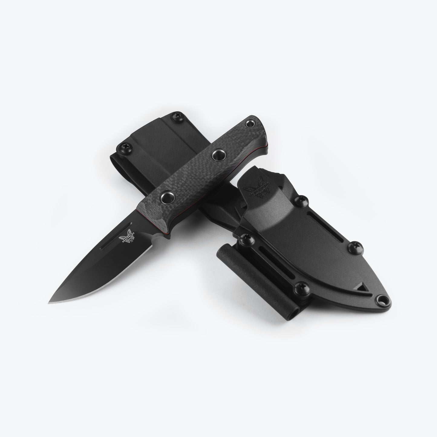 Benchmade 165BK MINI BUSHCRAFTER | CARBON FIBER Handle | DROP-POINT CPM-Cruwear Blade