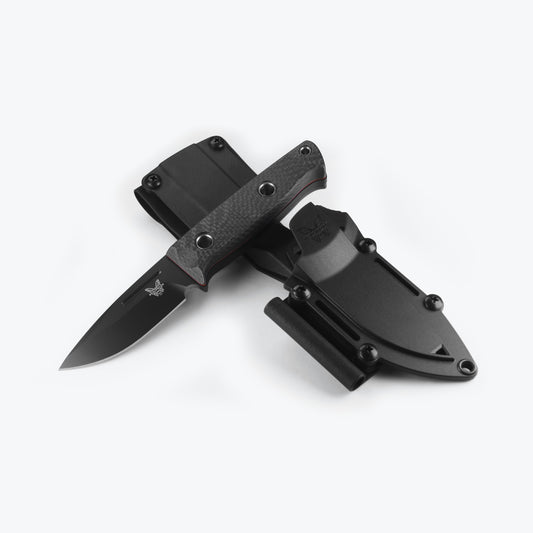 Benchmade 165BK MINI BUSHCRAFTER | CARBON FIBER Handle | DROP-POINT CPM-Cruwear Blade
