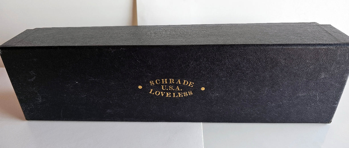 Vintage Schrade - Loveless Hunter # RL-2 Burgundy Delrin handles with Brass Guard #3902 Drop Point