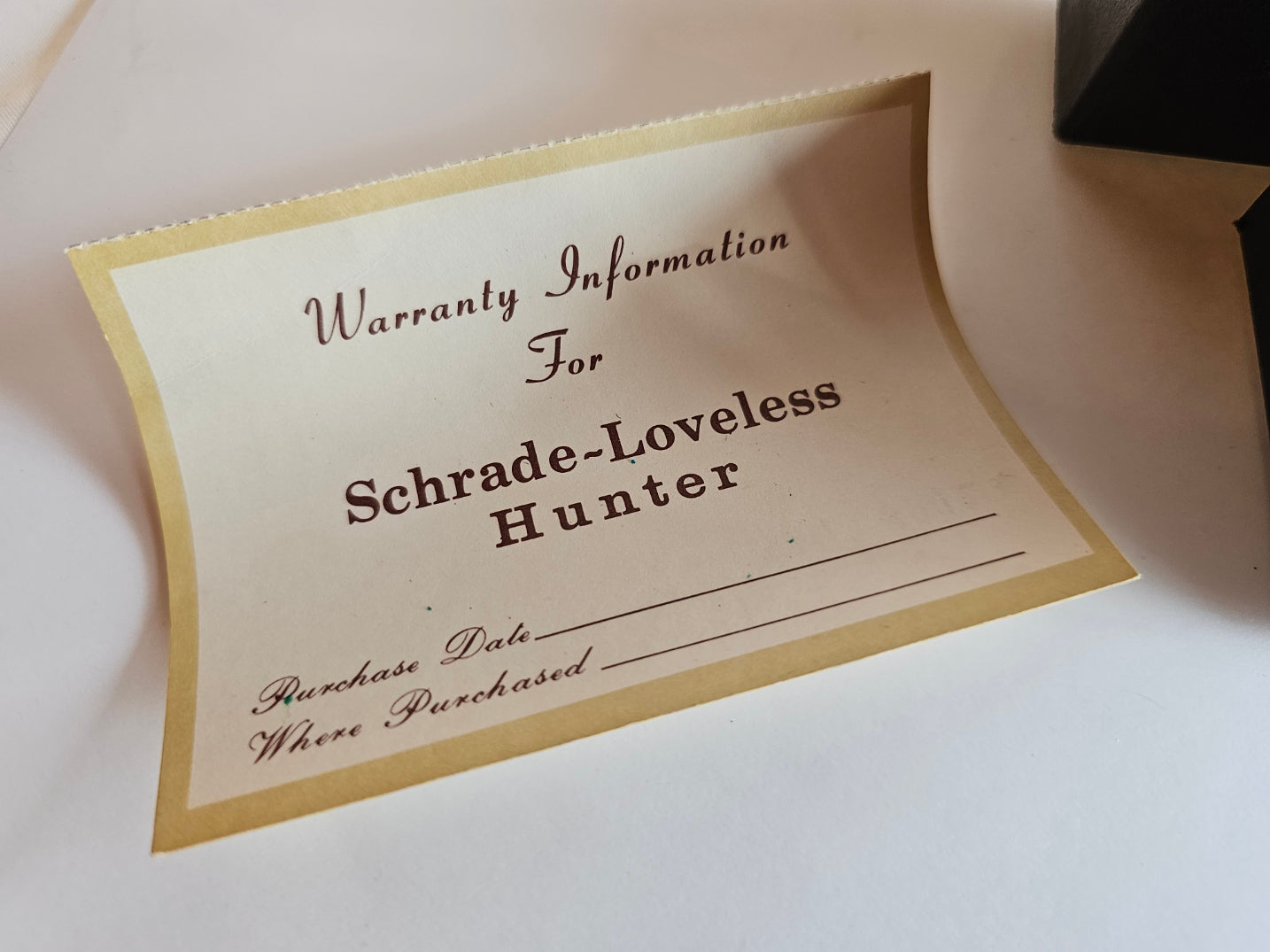 Vintage Schrade - Loveless Hunter # RL-2 Burgundy Delrin handles with Brass Guard #3902 Drop Point