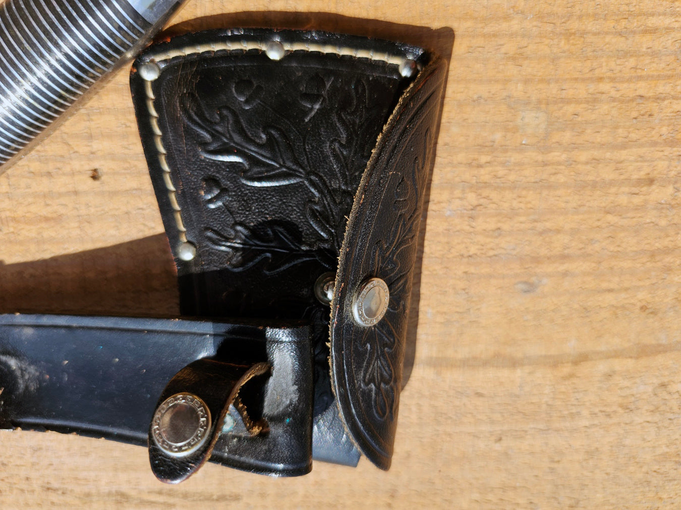 Vintage Western Boulder Co Black Beauty Fixed Blade and Hatchet with Original Combo Sheath