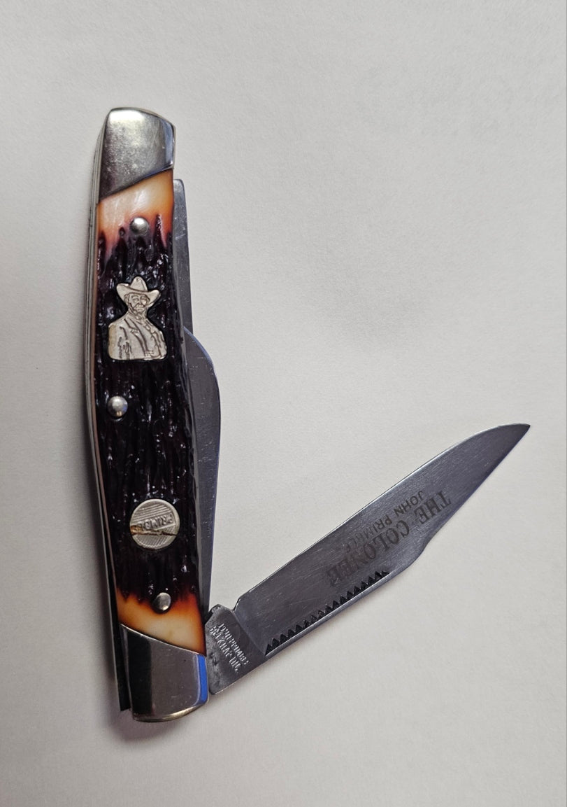 Vintage John Primble Belknap Inc. "The Colonel" Pattern 0001 Delrin Handles Stockman Knife MINT