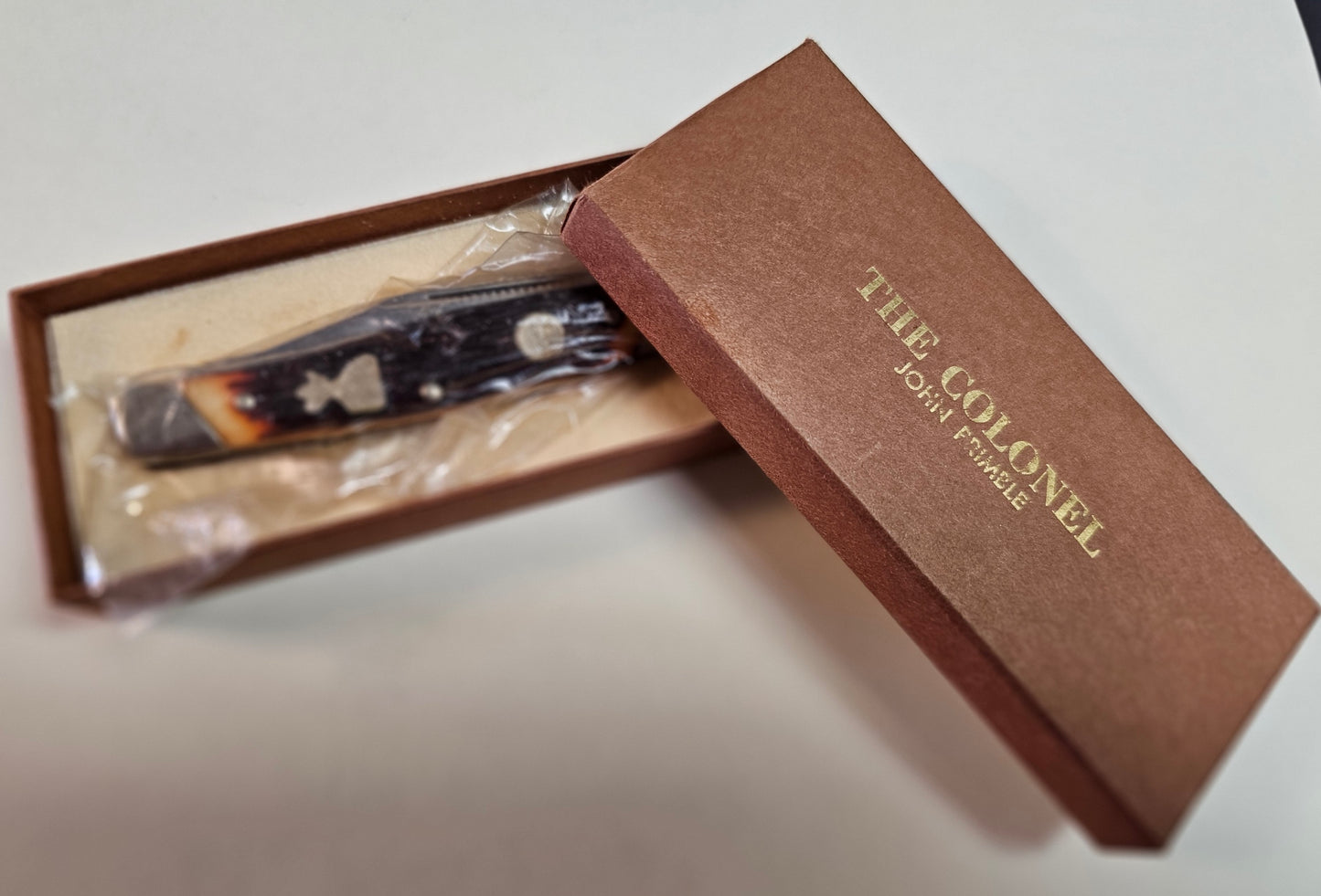 Vintage John Primble Belknap Inc. "The Colonel" Pattern 0001 Delrin Handles Stockman Knife MINT