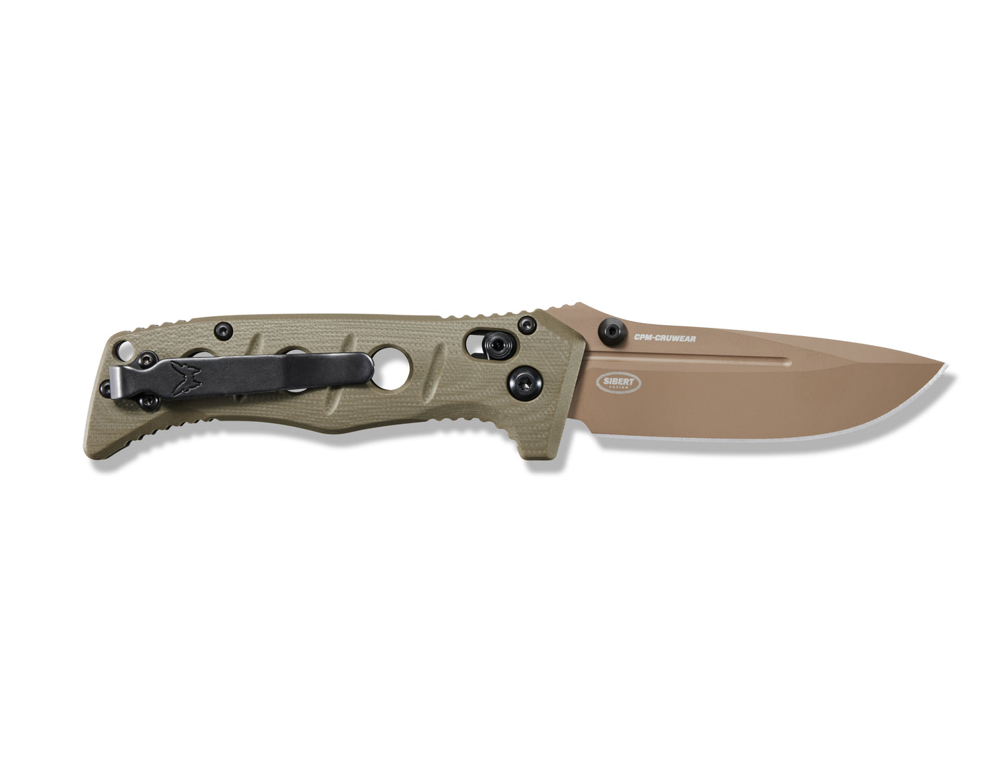 Benchmade 273FE-2MINI ADAMAS® | Flat Earth CPM-Cruwear Drop Point Blade | OD GREEN G10 Handle