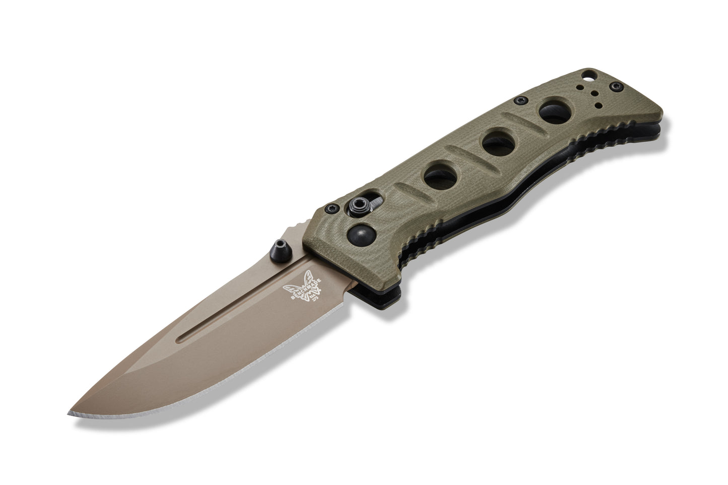 Benchmade 273FE-2MINI ADAMAS® | Flat Earth CPM-Cruwear Drop Point Blade | OD GREEN G10 Handle