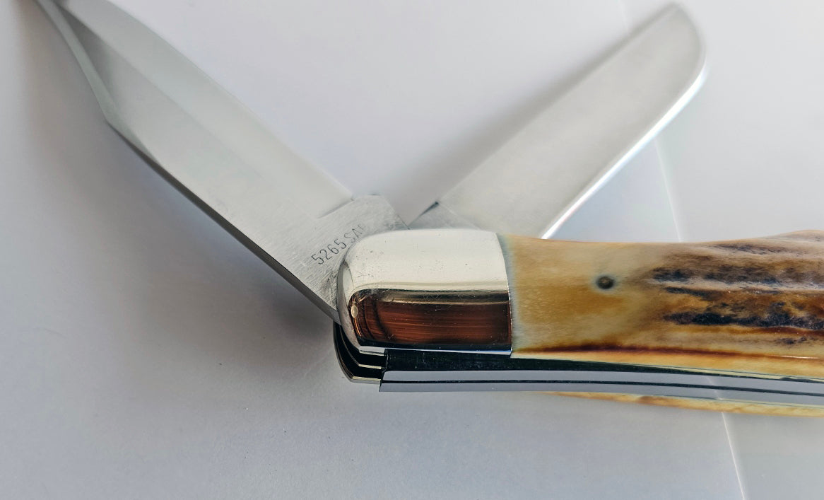 Vintage 1976 Case XX 5265 SAB SSP Folding Hunter Stag Beautiful