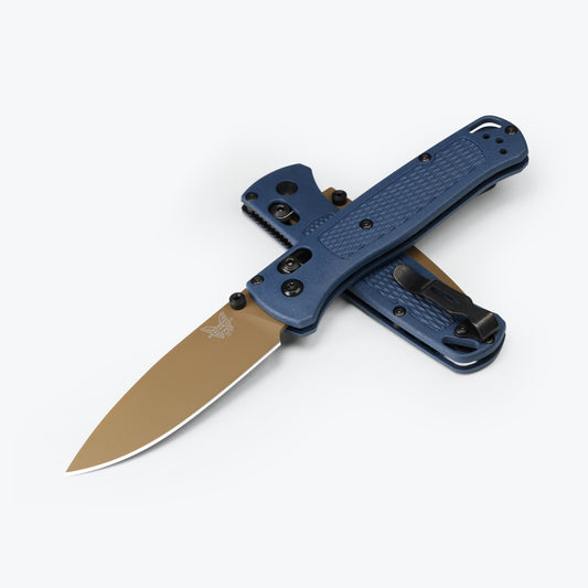 Benchmade 535FE-05 BUGOUT® | CRATER BLUE GRIVORY® Handle | Flat Dark Earth Cerakote® Blade