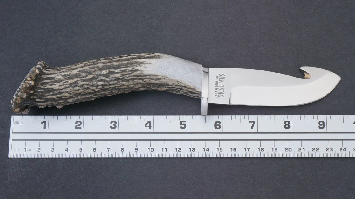 Silver Stag BG4.0 Big Gamer 4.5 inch D2 tool steel drop point blade with gut hook zipper detail — ClassicBlades