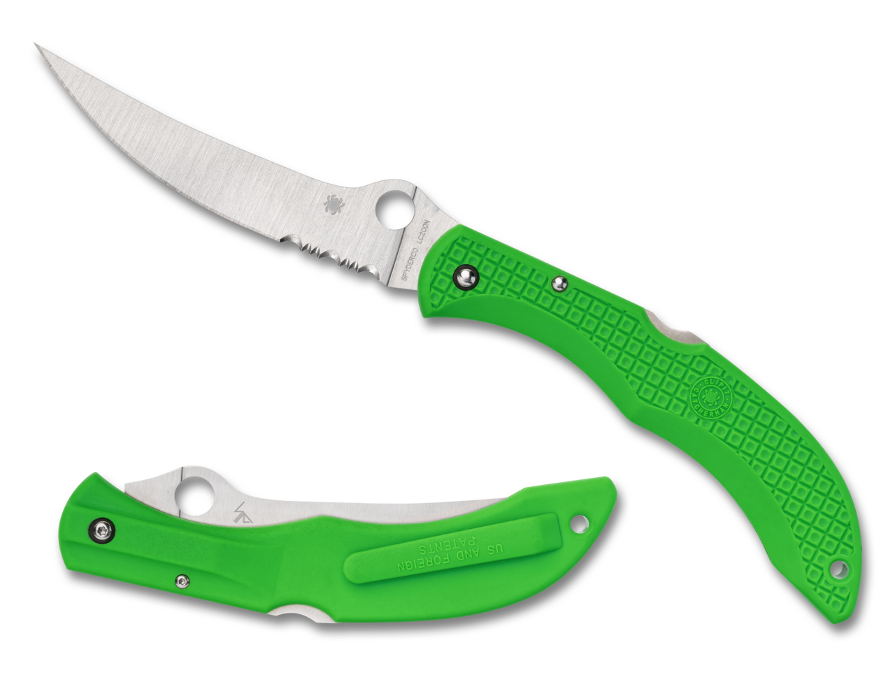 Spyderco C17PSGR CATCHERMAN™ SALT GREEN LC200N SPRINT RUN™