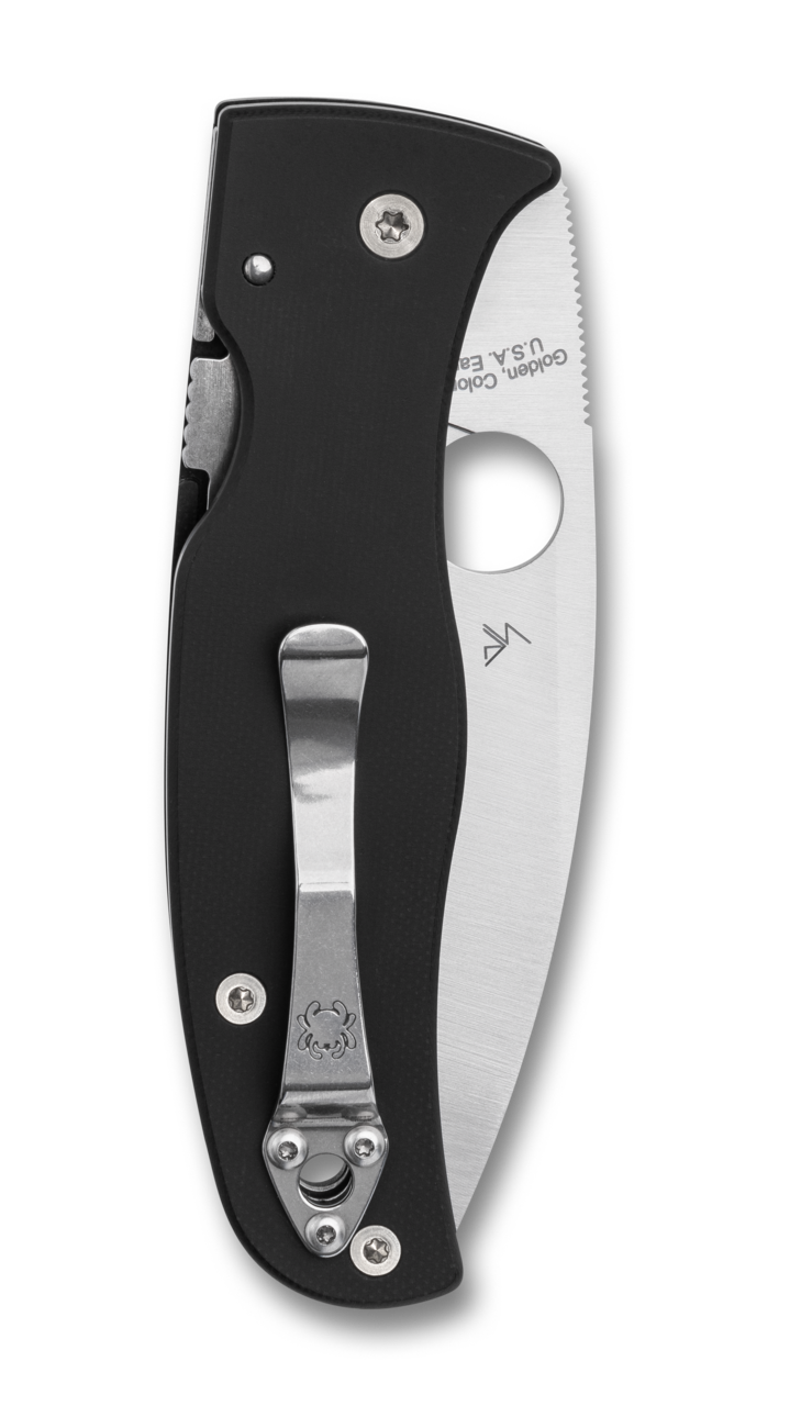 Spyderco C263GP Bodacious Compression Lock Folder 3.66" CPM-S30V Plain Edge Blade Black G-10 Handle