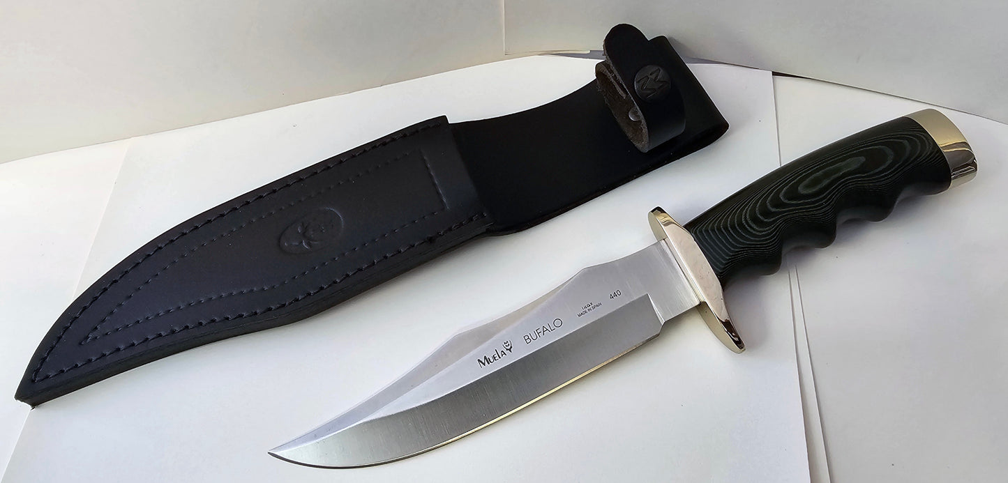 Muela Bufalo-17G Fixed Blade Green Micarta Handle Knife