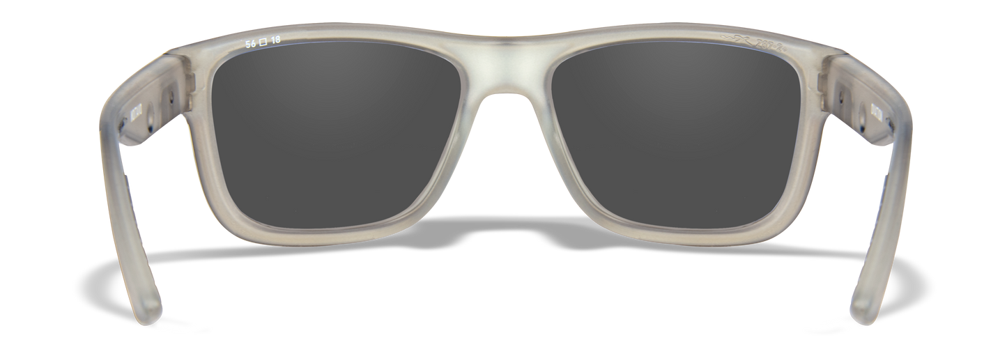 Wiley X WX OVATION Matte Slate Frame / CAPTIVATE™ Polarized Blue Mirror Lenses AC6OVN09