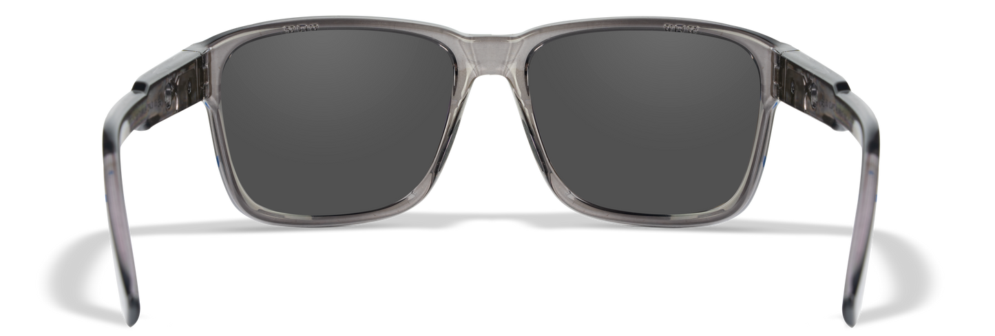 Wiley X WX TREK Gloss Crystal Dark Grey Frame / CAPTIVATE™ Polarized Blue Mirror lenses M/L AC6TRK09