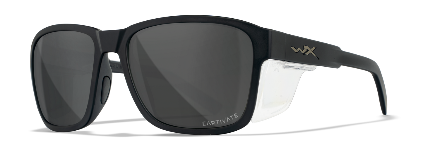 WIley X WX TREK Matte Black Frames / CAPTIVATE™ Polarized Grey Lenses M/L AC6TRK18