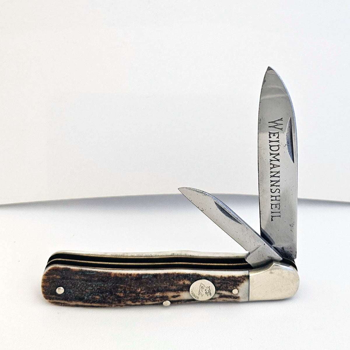 WEIDMANNSHEIL Stag RARE Trick Lock 2 Blade Vintage Never Sharpened