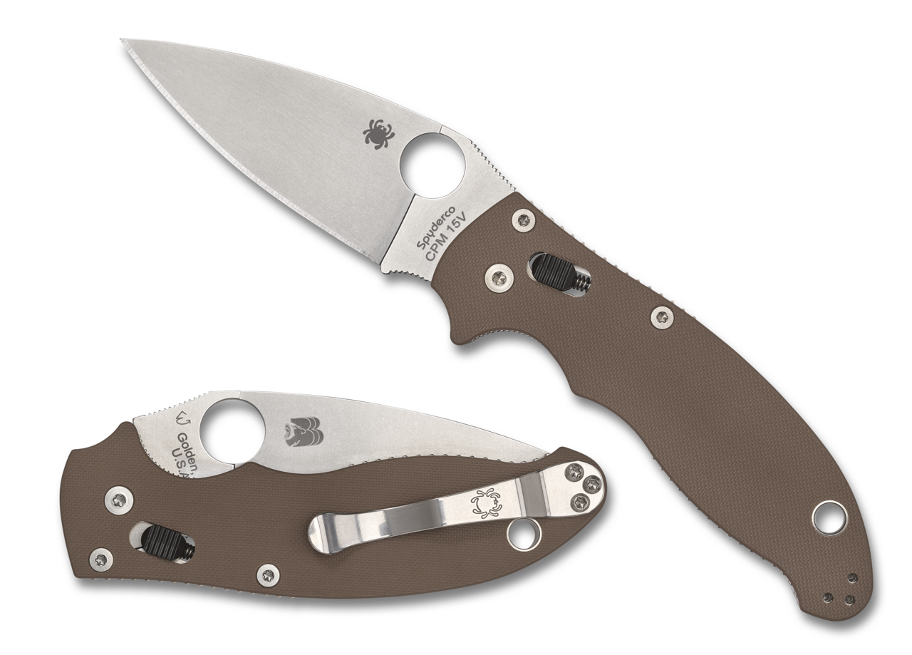 Spyderco Manix® 2 Brown G-10 CPM 15V® Sprint Run® Brown G-10 CPM 15V C101GBN15V2