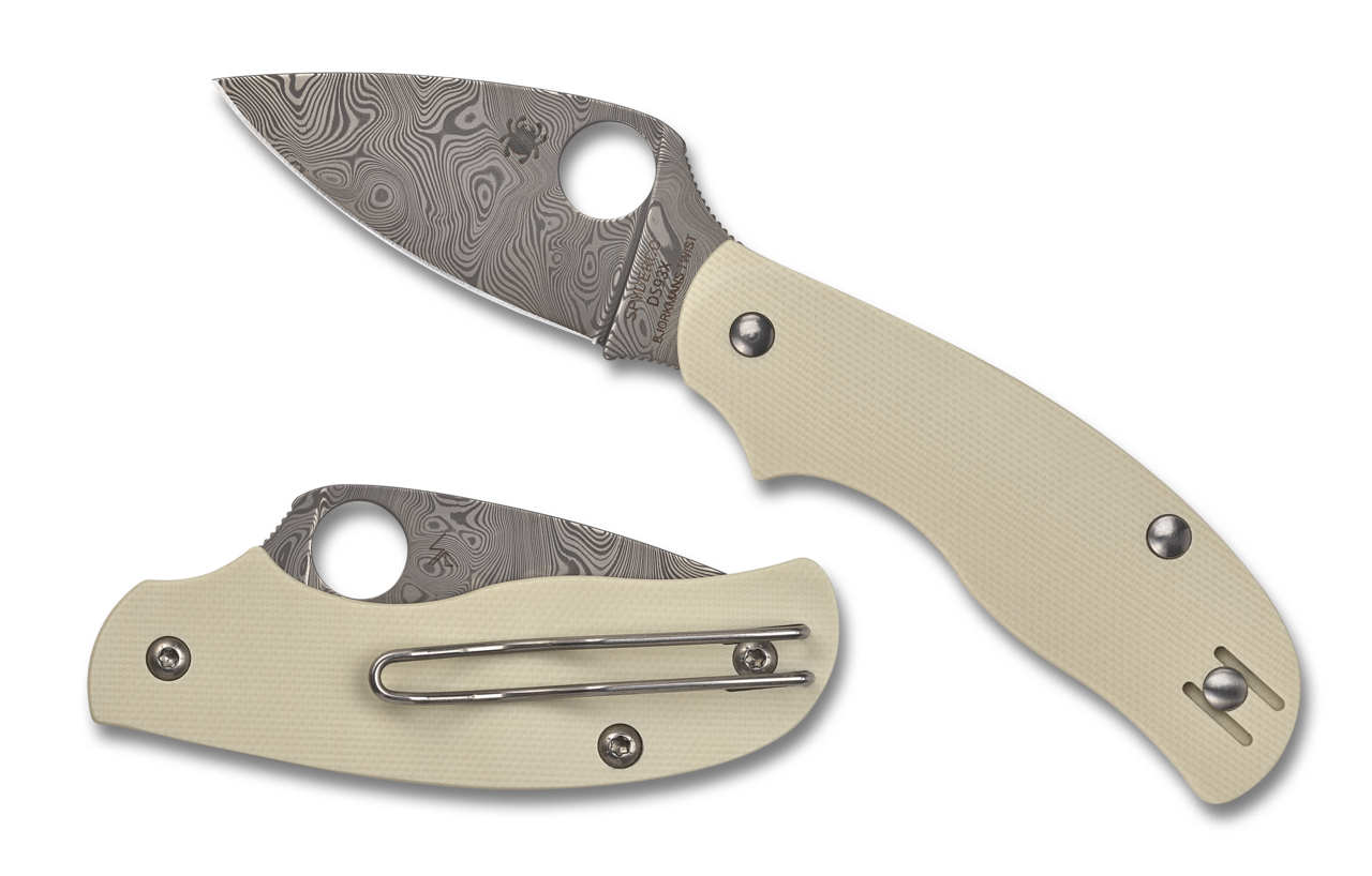 Spyderco Urban™ Ivory G-10 Damasteel Sprint Run® C127GIVD