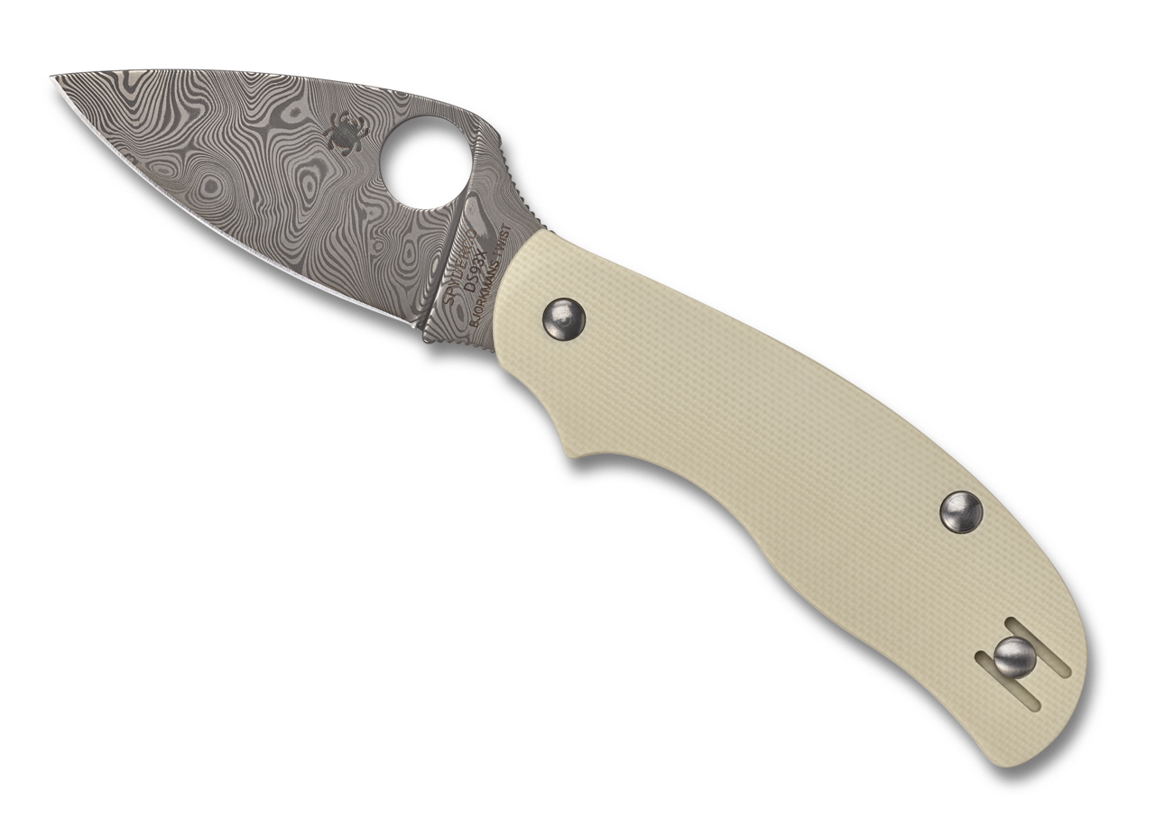 Spyderco Urban™ Ivory G-10 Damasteel Sprint Run® C127GIVD