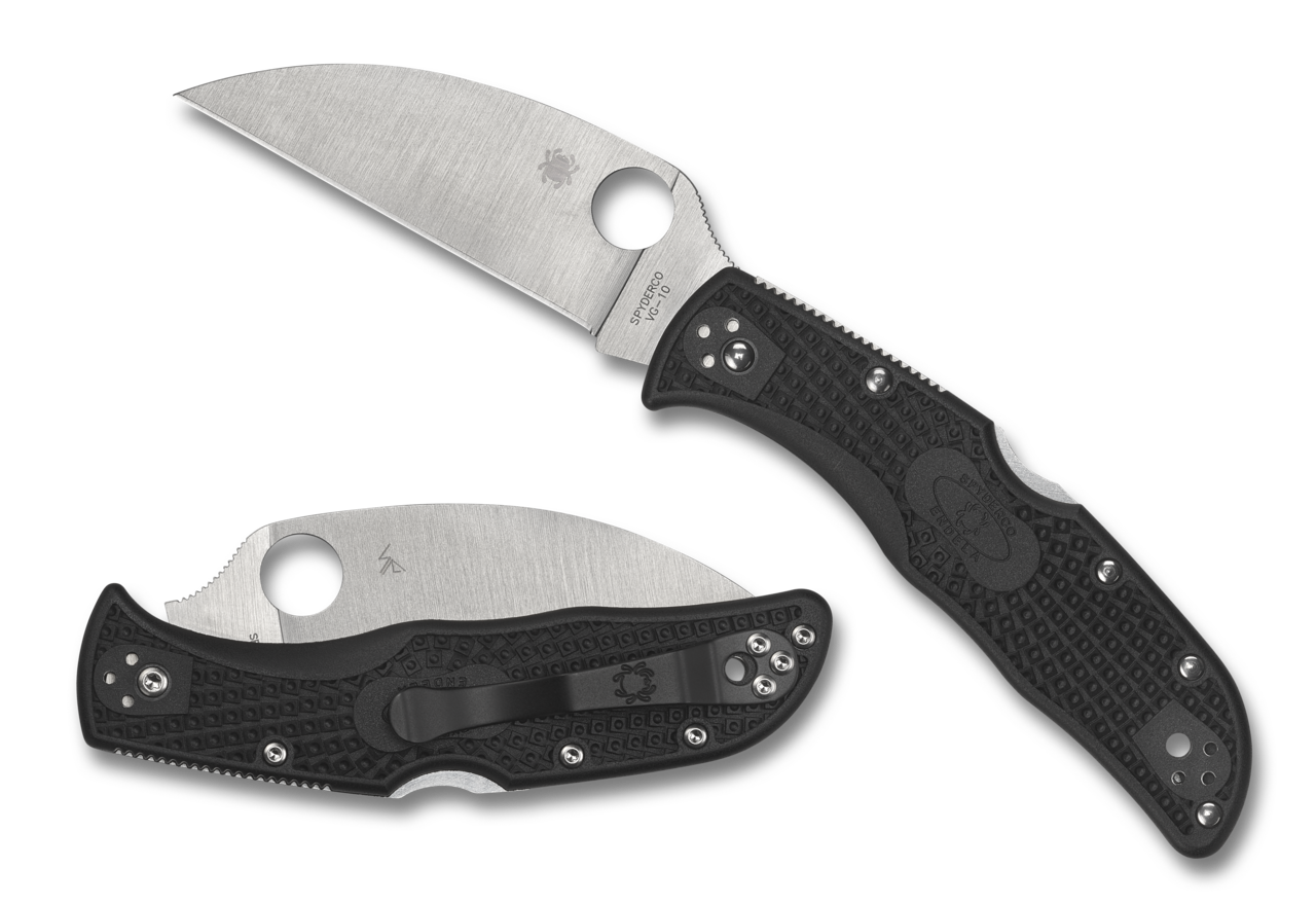Spyderco Endela® Wharncliffe Black Handle Wharncliff Satin Blade VG-10 C243FWCBK