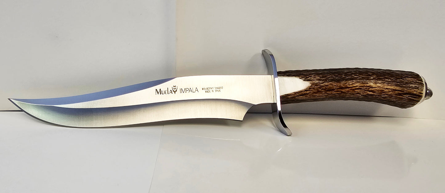 Muela Impala-22A Genuine Deer Antler Handle 8 3/4" Blade Leather Sheath New Original Box