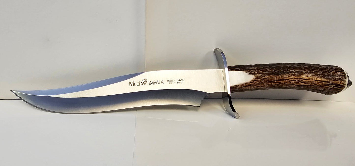 Muela Impala-22A Genuine Deer Antler Handle 8 3/4" Blade Leather Sheath New Original Box