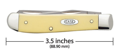 Case 00029 Mini Trapper closed showing 3.50 inch profile with oval nickel silver Case inlay shield — ClassicBlades