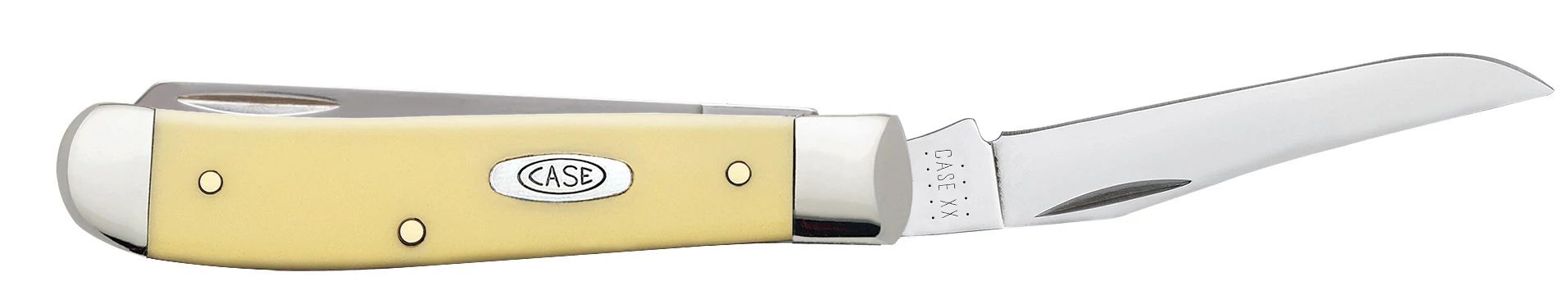 Case 00029 Mini Trapper 2.70 inch Chrome Vanadium clip blade and 2.75 inch spey blade detail — ClassicBlades