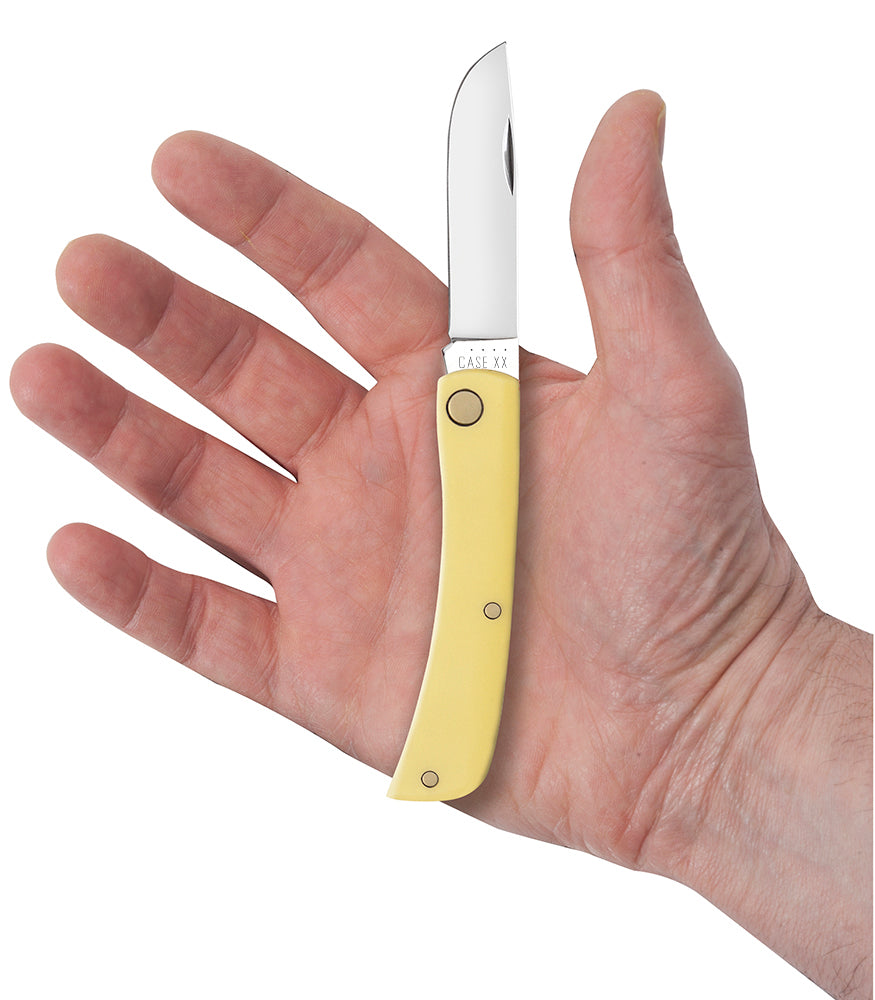 Case 00032 Sod Buster Jr pocket knife with smooth yellow synthetic handle — ClassicBlades