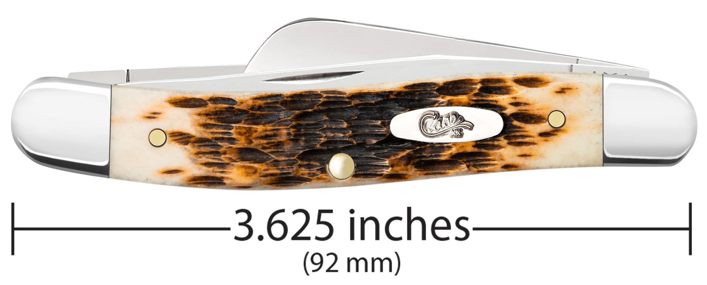 Case 00042 Medium Stockman closed showing 3.625 inch profile with oval nickel silver Case script shield — ClassicBlades
