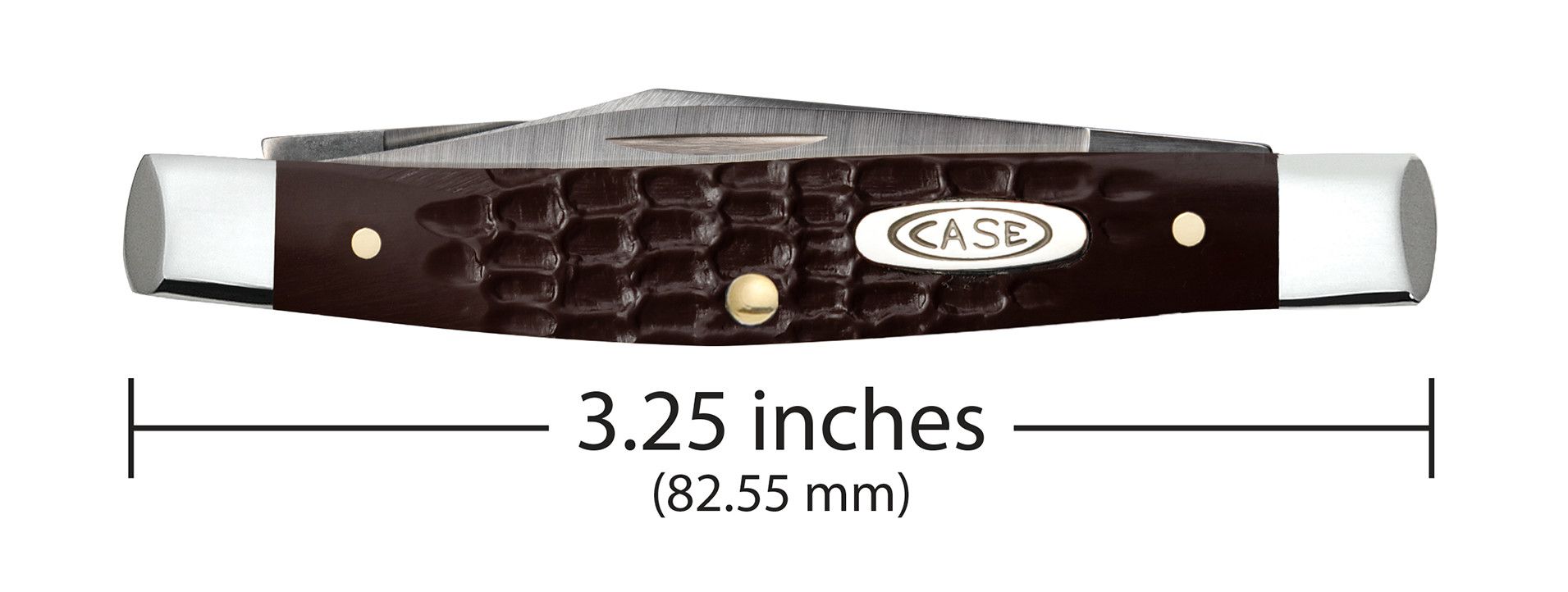 Case 00083 Small Pen closed showing compact 2.63 inch profile with oval nickel silver Case inlay shield — ClassicBlades