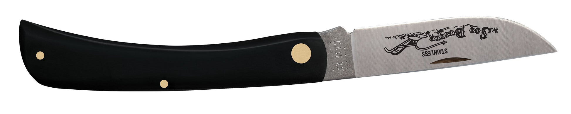 Case 00092 Sod Buster 3.70 inch Tru-Sharp stainless skinner blade with Sod Buster and plow etching — ClassicBlades