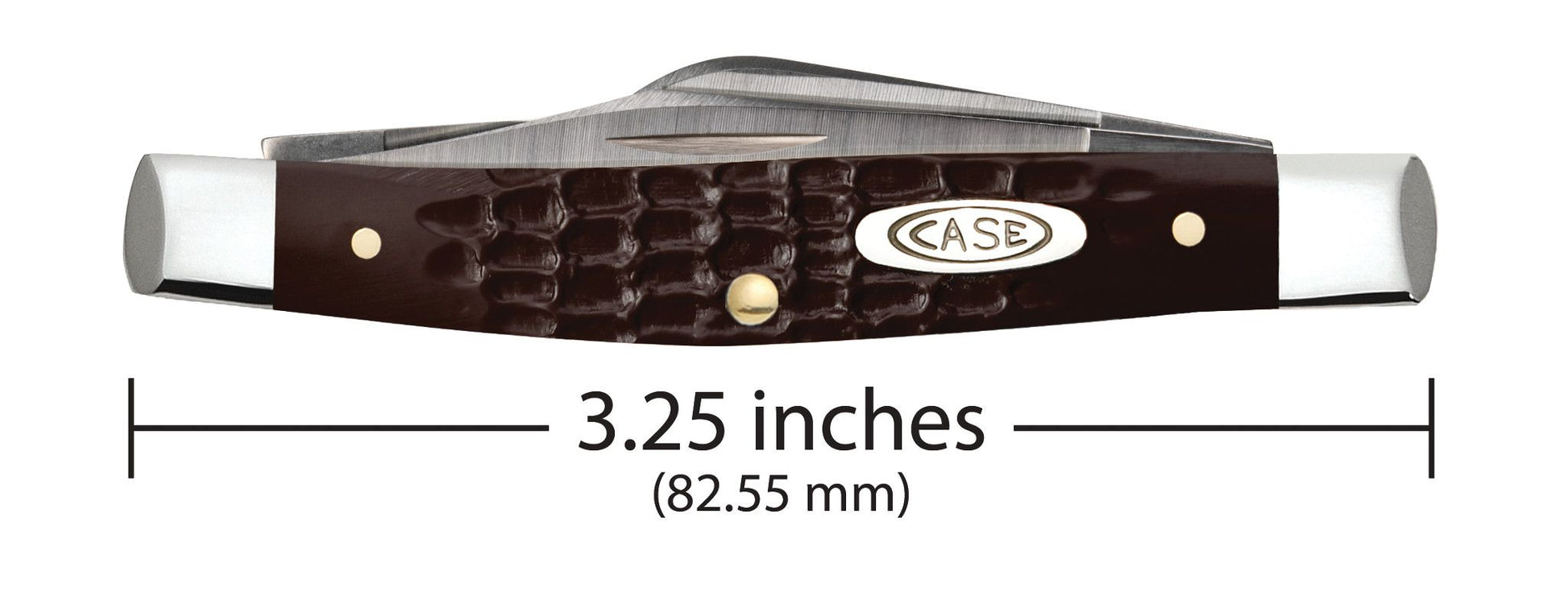 Case 00106 Medium Stockman closed showing compact 3.25 inch profile with oval nickel silver Case inlay shield — ClassicBlades