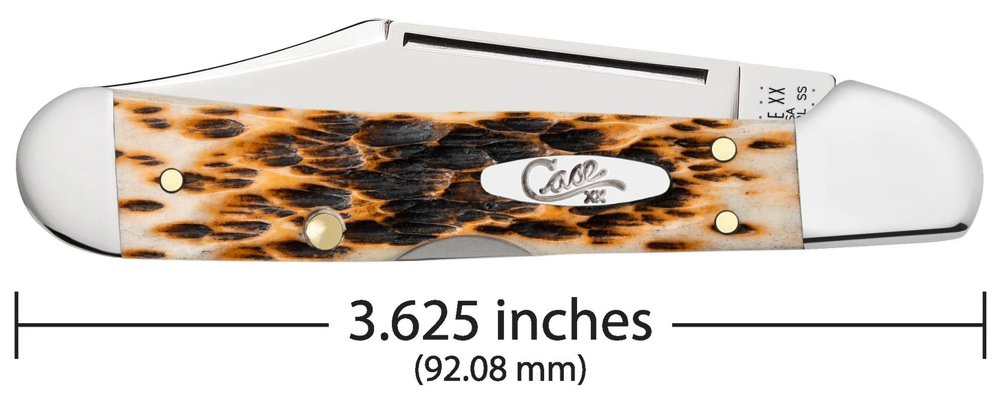 Case 00133 Mini CopperLock closed showing 3.63 inch profile with oval nickel silver Case script shield — ClassicBlades
