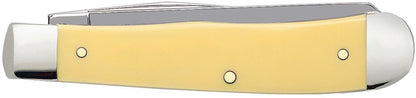 Case 00161 Trapper smooth yellow synthetic handle detail showing classic Case profile — ClassicBlades