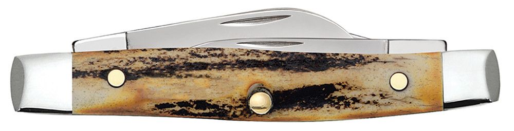 Case 00178 Small Stockman genuine Sambar stag antler handle detail showing unique natural grain and texture — ClassicBlades