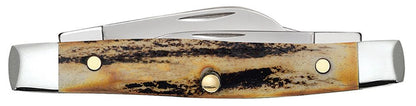 Case 00178 Small Stockman genuine Sambar stag antler handle detail showing unique natural grain and texture — ClassicBlades