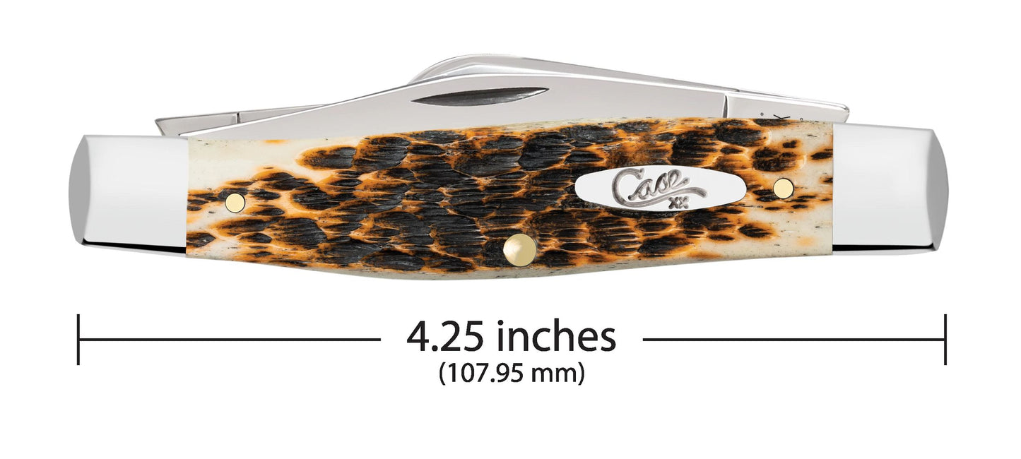 Case 00204 Large Stockman closed showing 4.25 inch profile with oval nickel silver Case script shield — ClassicBlades