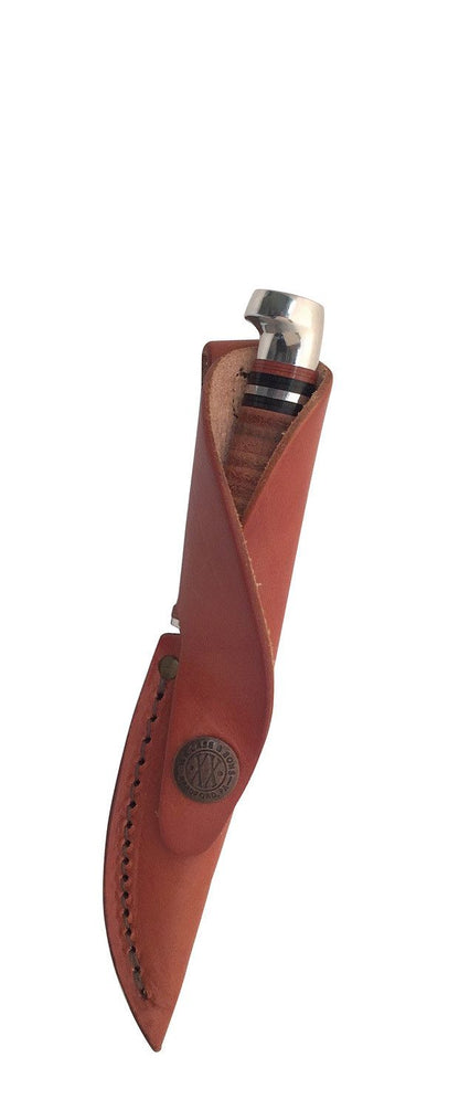 Case 00379 Mini Finn Hunter fixed blade knife with genuine brown leather belt sheath — ClassicBlades