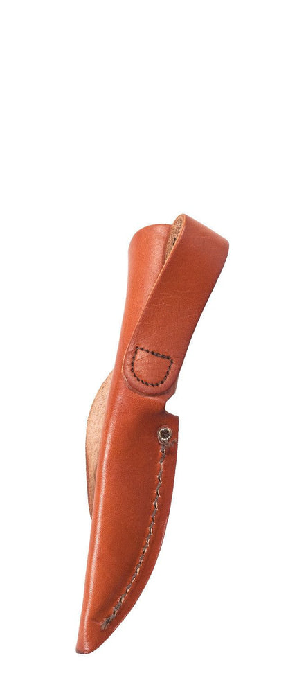 Case 00379 Mini Finn Hunter fixed blade genuine brown leather belt sheath — ClassicBlades