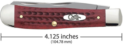 Case 00783 Pocket Worn Old Red Bone Trapper closed showing 4.125 inch profile with oval nickel silver Case script shield — ClassicBlades