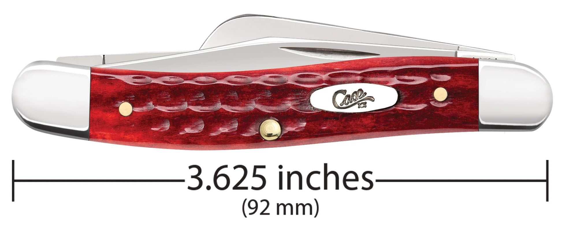 Case 00786 Pocket Worn Old Red Bone Stockman closed showing 3.63 inch profile with oval nickel silver Case script shield — ClassicBlades