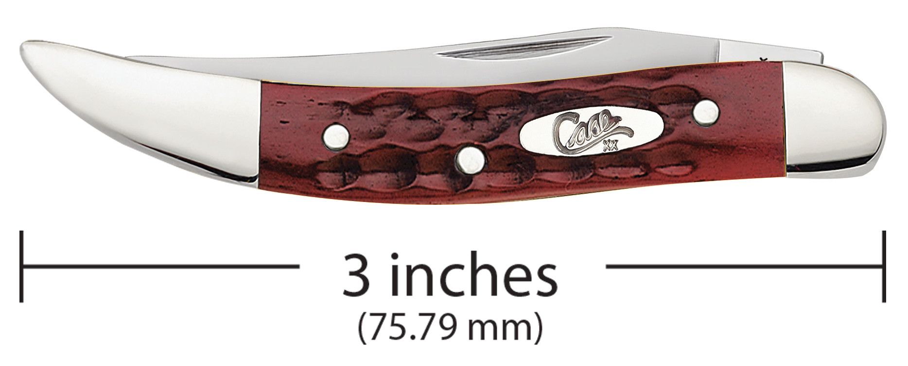 Case 00792 Small Texas Toothpick closed showing slim 3.00 inch profile with oval nickel silver Case script shield — ClassicBlades
