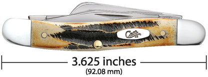 Case 03578 BoneStag Medium Stockman closed showing 3.63 inch profile with oval nickel silver Case script shield — ClassicBlades