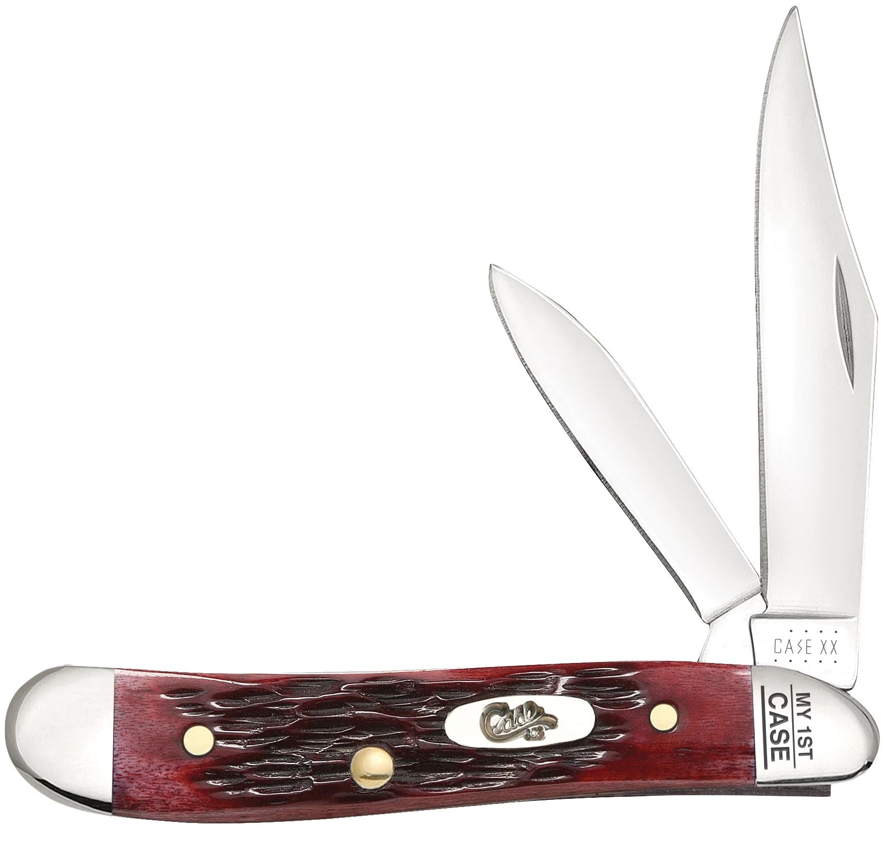 Case 03693 My First Case Peanut pocket knife with Pocket Worn old red bone handle — ClassicBlades