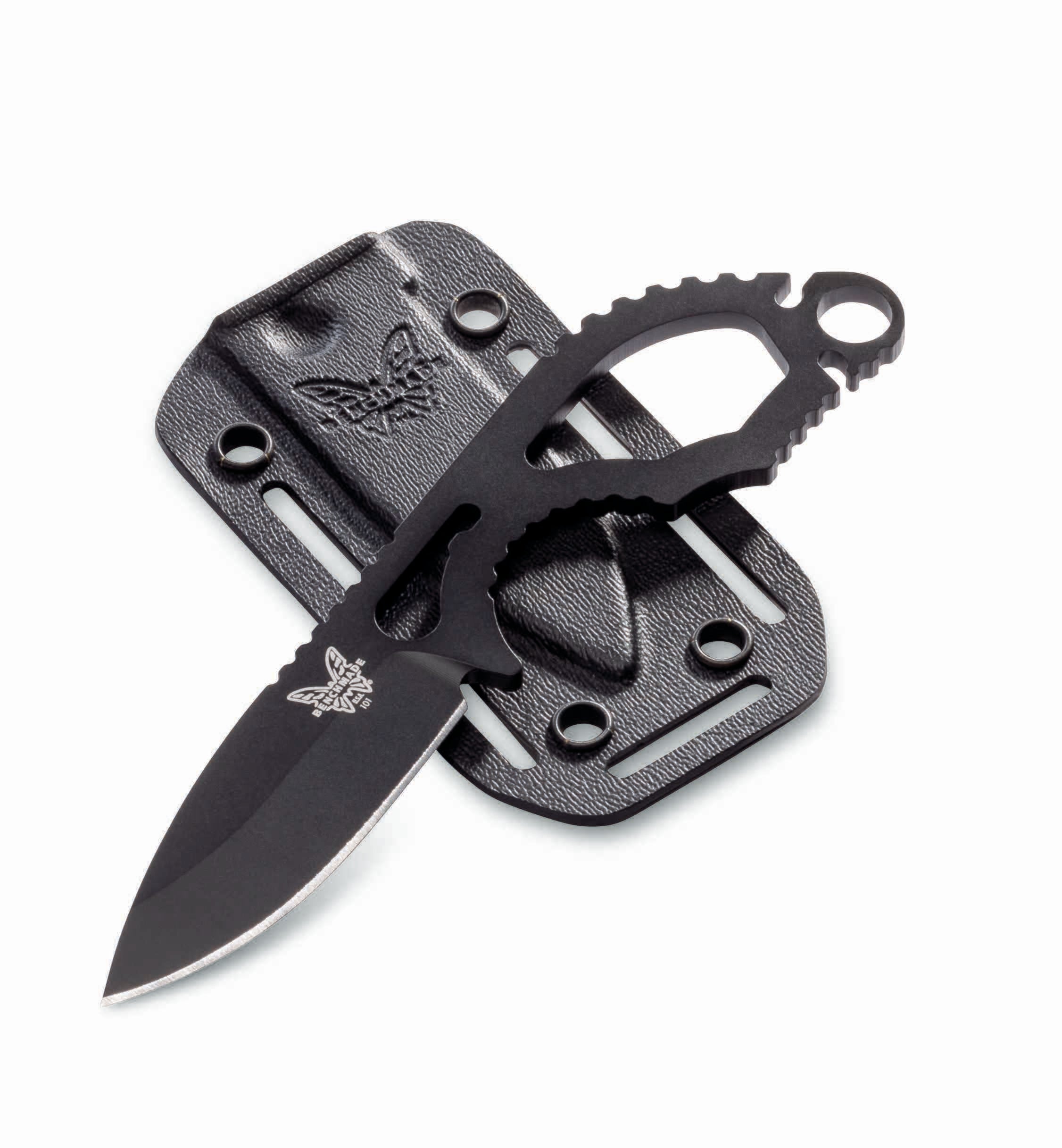 Classic Blade Benchmade 101BK Follow-Up Fixed Blade EDC Backup Knife CPM-S30V ...