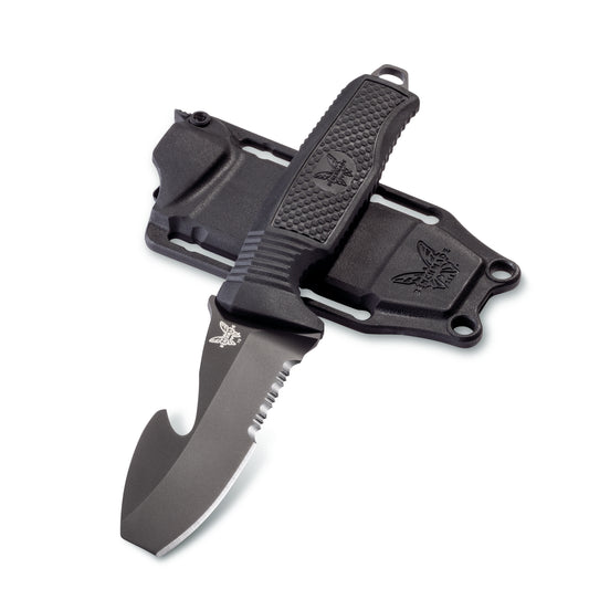 Benchmade 112SBK-BLK H2O FIXED DIVE KNIFE | N680 Blade Steel | BLACK SANTOPRENE® Handle