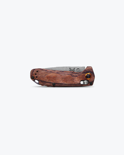 Benchmade 15032 North Fork closed showing 3.90 inch profile with mini split-arrow pocket clip