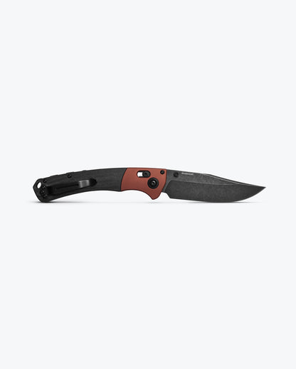 Benchmade 15080BK-04 Crooked River black canvas Micarta handle with burnt copper anodized aluminum bolster and black oxide hardware — ClassicBlades