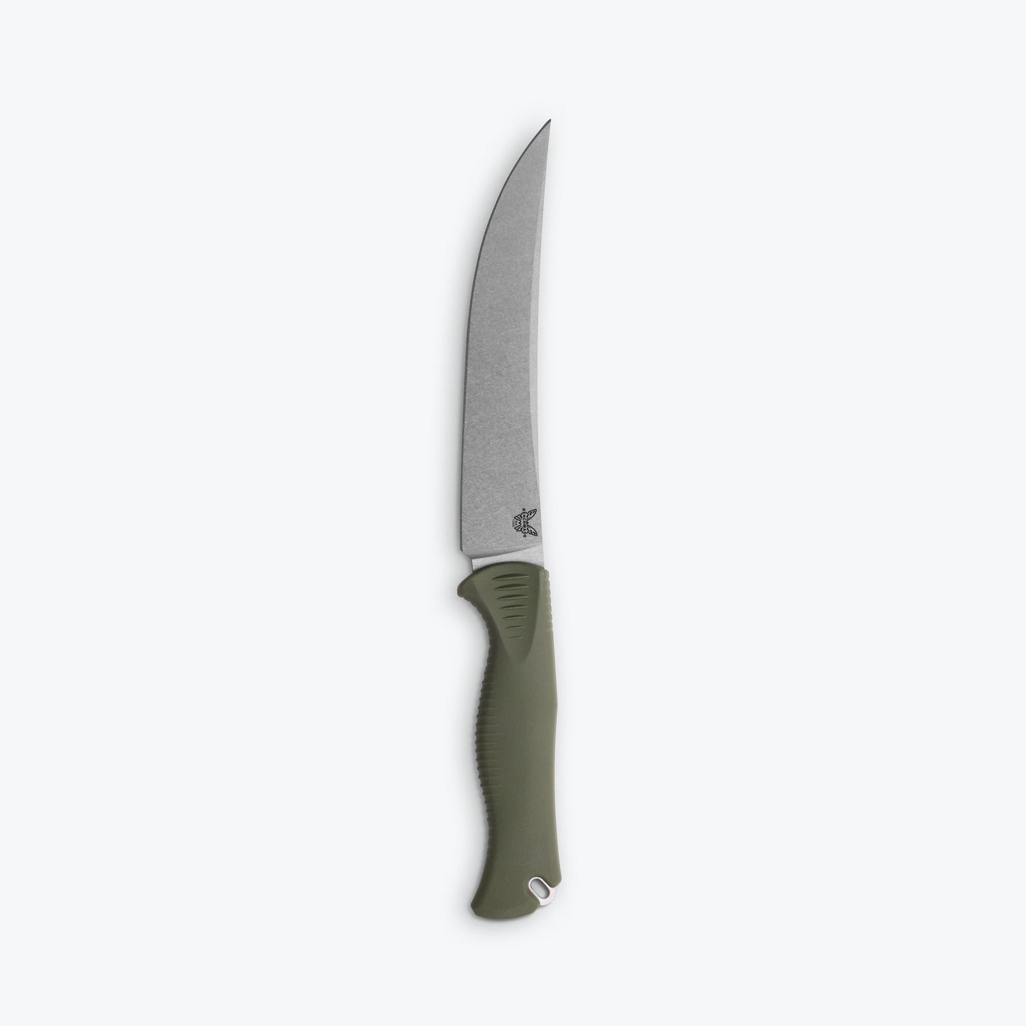 Benchmade 15500-04 Meatcrafter dark olive Santoprene handle with full tang construction and ergonomic contours — ClassicBlades
